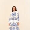 Farm Rio Off-White Navy Embroidered Midi Dress 1 Farm Rio Off-White Navy Embroidered Midi Dress -Farm Rio Store 298412 01
