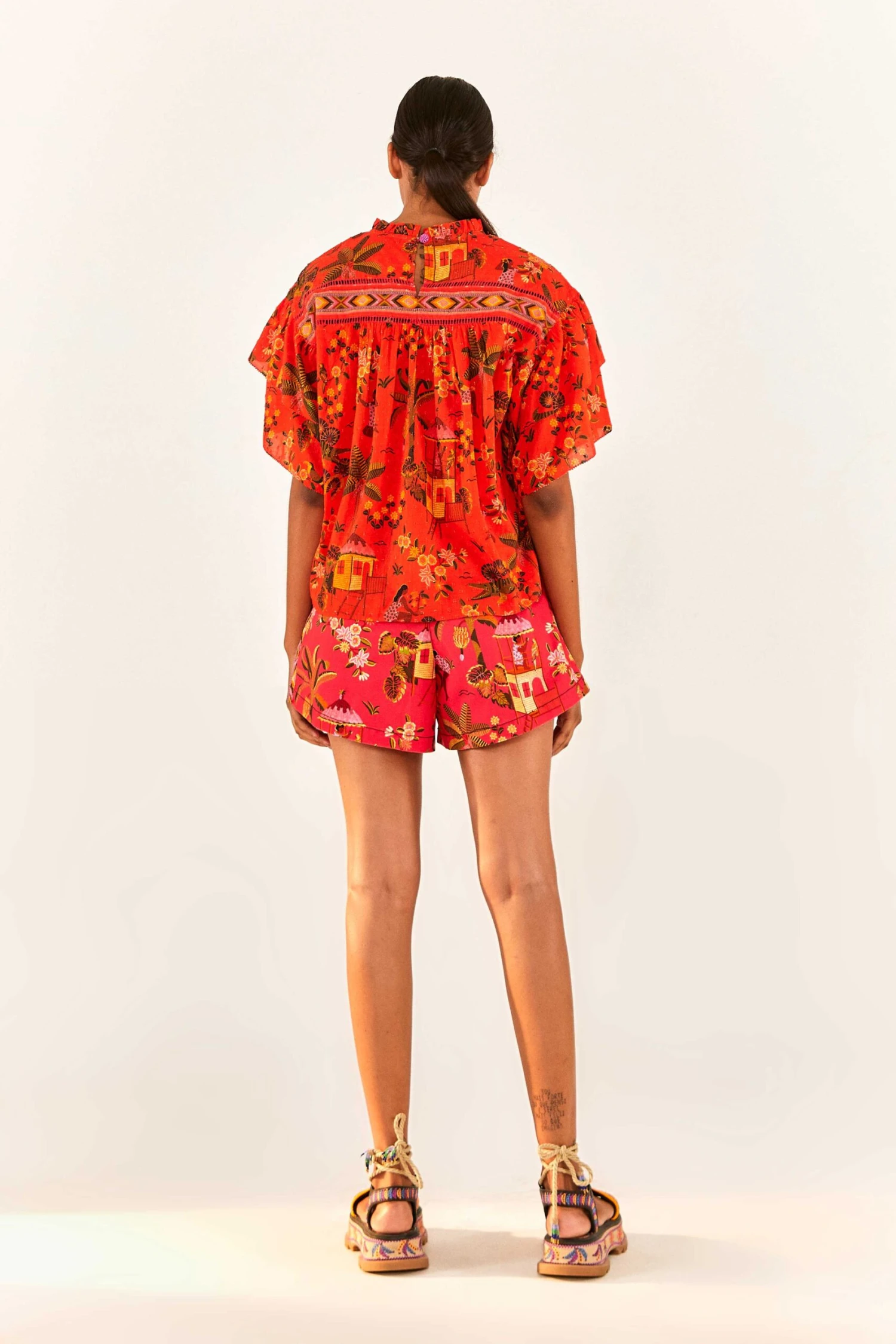 Red Secret Garden Organic Cotton Blouse 4 Red Secret Garden Organic Cotton Blouse - Image 2