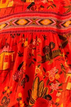 Red Secret Garden Organic Cotton Blouse 11 Red Secret Garden Organic Cotton Blouse -Farm Rio Store 299824 05