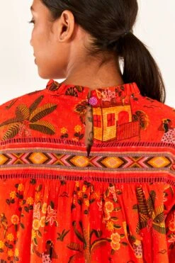 Red Secret Garden Organic Cotton Blouse 13 Red Secret Garden Organic Cotton Blouse -Farm Rio Store 299824 06