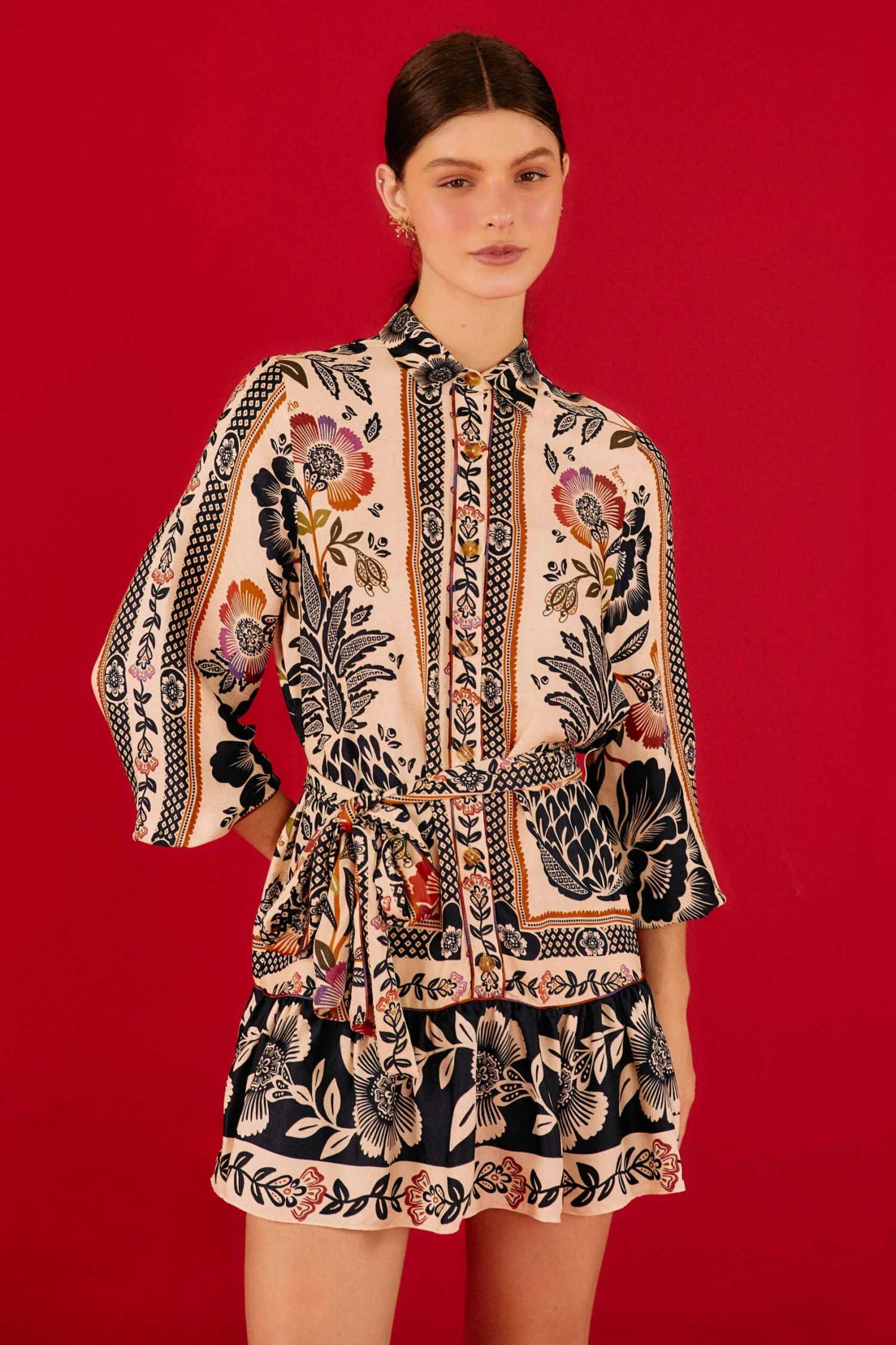 Farm Rio Romantic Garden Lenzing™ Ecovero™ Viscose Mini Dress 3 Farm Rio Romantic Garden Lenzing™ Ecovero™ Viscose Mini Dress