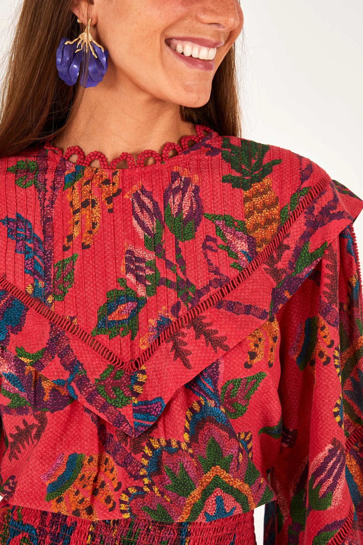 Farm Rio Red Sunset Tapestry Mini Dress 5 Farm Rio Red Sunset Tapestry Mini Dress - Image 3