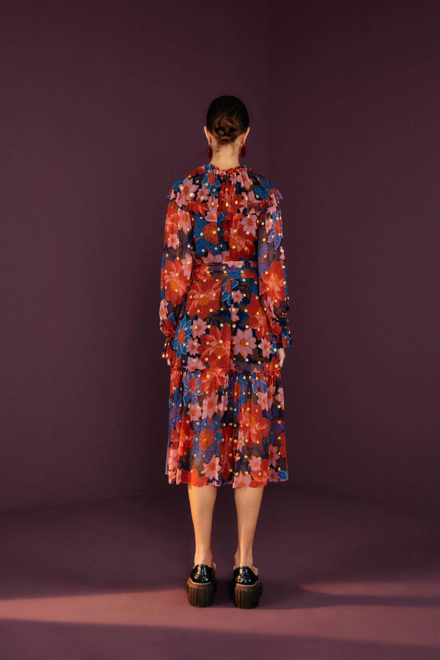 Farm Rio Navy Garden Lenzing™ Ecovero™ Viscose Midi Dress 4 Farm Rio Navy Garden Lenzing™ Ecovero™ Viscose Midi Dress - Image 2