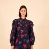 Farm Rio Navy Ikat Dyed Hearts Mini Dress 2 Farm Rio Navy Ikat Dyed Hearts Mini Dress -Farm Rio Store 301817 01