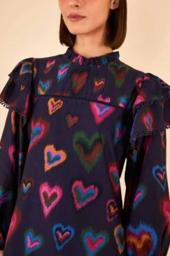 Farm Rio Navy Ikat Dyed Hearts Mini Dress 10 Farm Rio Navy Ikat Dyed Hearts Mini Dress -Farm Rio Store 301817 03