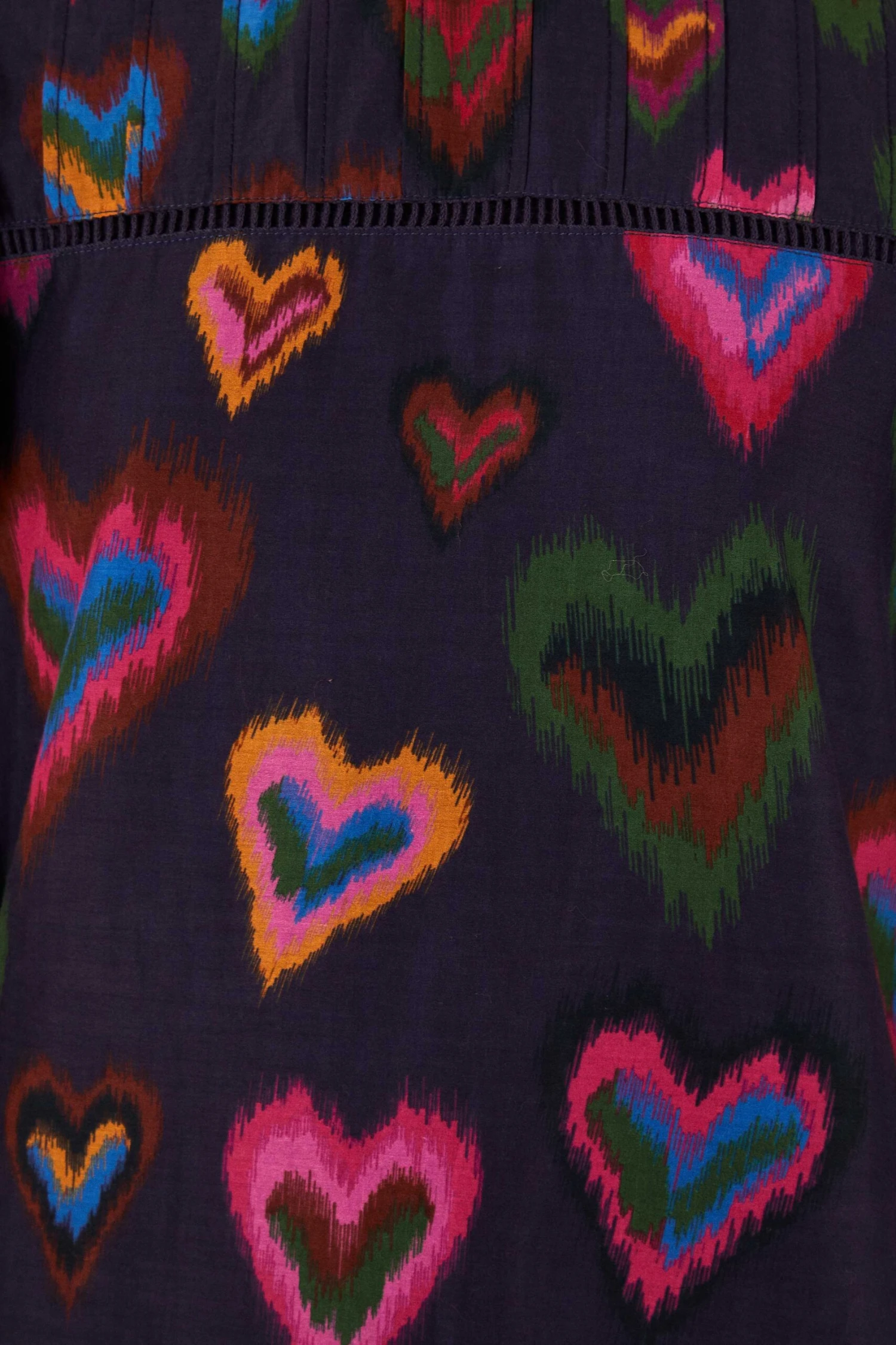 Farm Rio Navy Ikat Dyed Hearts Mini Dress 7 Farm Rio Navy Ikat Dyed Hearts Mini Dress - Image 5