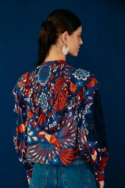 Farm Rio Navy Pineapple Flowers Blouse -Farm Rio Store 301819 03