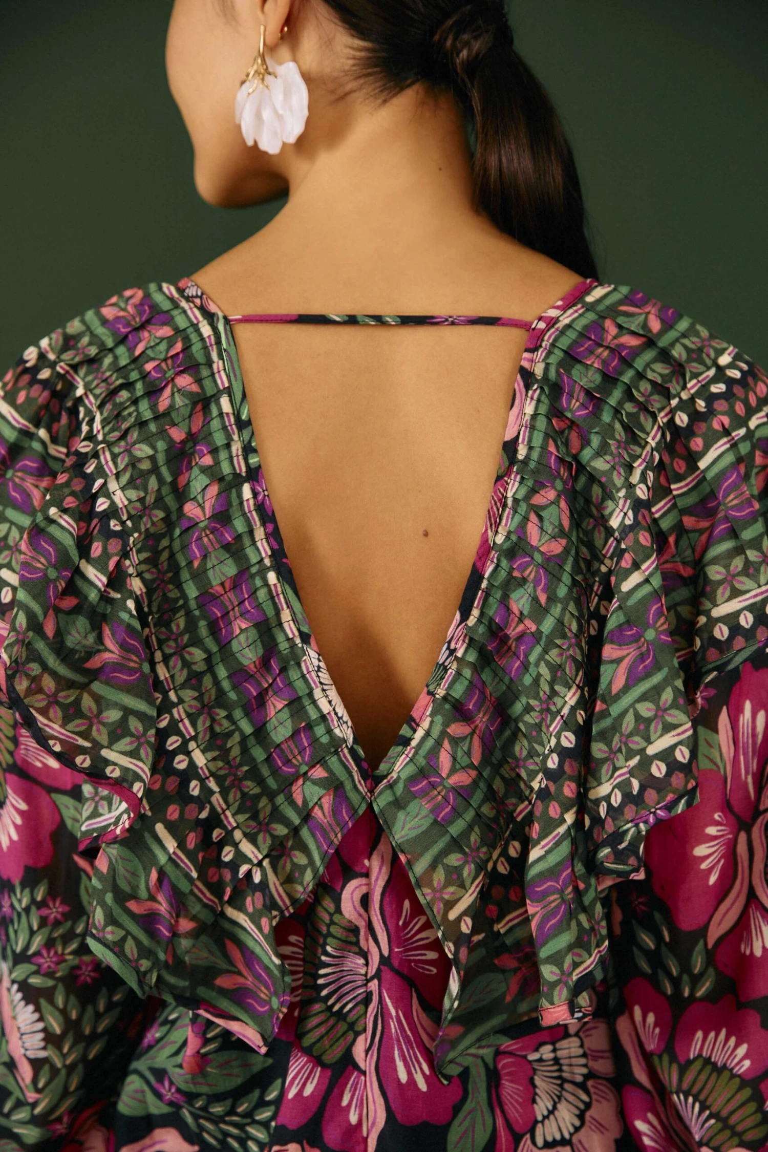 Black Flowers Garden Blouse 4 Black Flowers Garden Blouse - Image 2