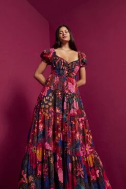 Farm Rio Mixed Wild Life Lenzing™ Ecovero™ Viscose Maxi Dress -Farm Rio Store 301881 05