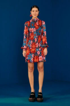 Farm Rio Navy Garden Smocked Mini Dress -Farm Rio Store 301902 03