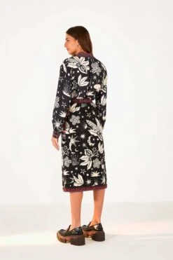 Farm Rio Black & White Cerrado Sky Wrap Skirt 11 Farm Rio Black & White Cerrado Sky Wrap Skirt -Farm Rio Store 301945 04