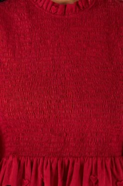 Farm Rio Burgundy 3D Hearts Blouse 11 Farm Rio Burgundy 3D Hearts Blouse -Farm Rio Store 302015 05