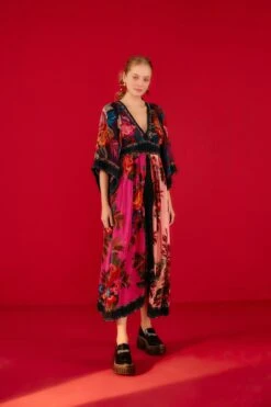 Farm Rio Flower Scarves Maxi Dress -Farm Rio Store 302323 01
