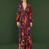Farm Rio Black Wild Life Lenzing™ Ecovero™ Viscose Maxi Dress -Farm Rio Store 302684 01