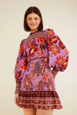 Farm Rio Sweet Floral Mini Dress