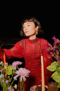 Farm Rio Red Mystic Night Midi Dress 11 Farm Rio Red Mystic Night Midi Dress -Farm Rio Store 303778 04