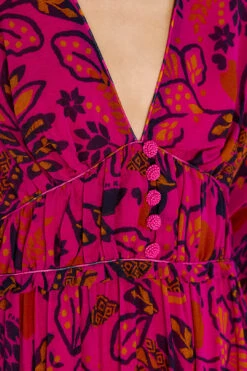 Farm Rio Pink Macaw Forest Maxi Dress -Farm Rio Store 303789 05