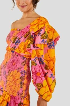Farm Rio Flowers Garden One Shoulder Mini Dress -Farm Rio Store 303791 05