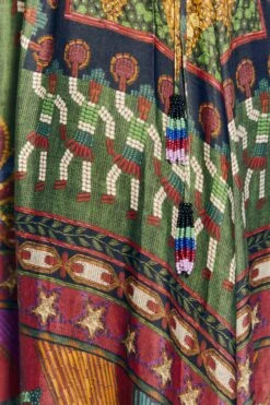 Farm Rio Shiny Mixed Scarves Cut Out Midi Dress 15 Farm Rio Shiny Mixed Scarves Cut Out Midi Dress -Farm Rio Store 303802 05