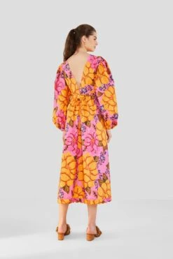 Farm Rio Flowers Garden Organic Cotton Midi Dress -Farm Rio Store 303806 02