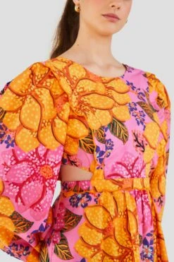 Farm Rio Flowers Garden Organic Cotton Midi Dress -Farm Rio Store 303806 03