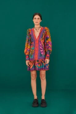 Farm Rio Graphic Foliage Lenzing™ Ecovero™ Viscose Mini Dress 10 Farm Rio Graphic Foliage Lenzing™ Ecovero™ Viscose Mini Dress -Farm Rio Store 303810 03