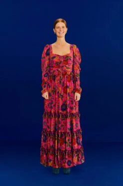 Farm Rio Pink Sweet Forest Maxi Dress -Farm Rio Store 303818 02