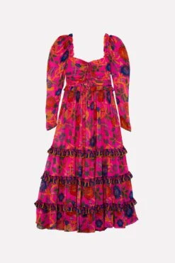 Farm Rio Pink Sweet Forest Maxi Dress -Farm Rio Store 303818 06