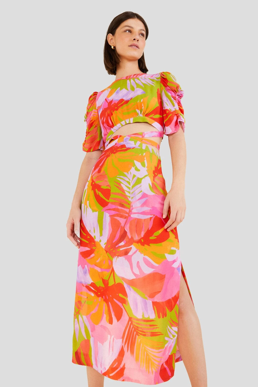 Farm Rio Colorful Leaves Midi Dress 3 Farm Rio Colorful Leaves Midi Dress