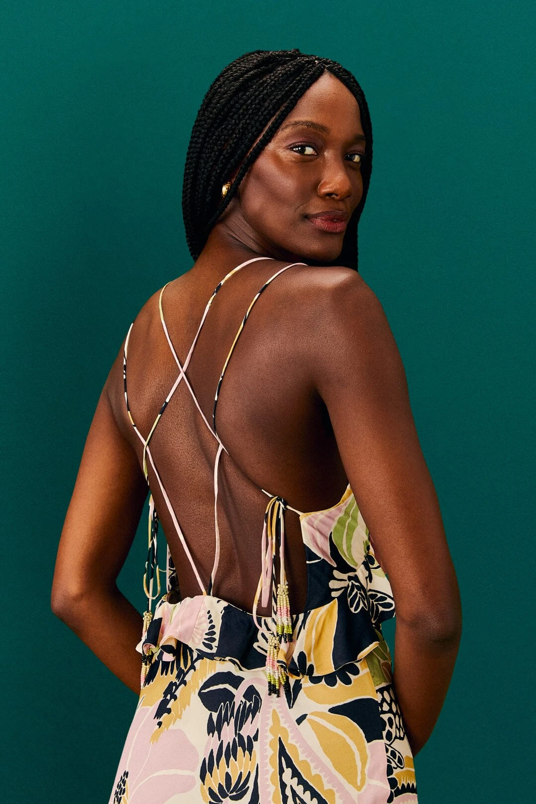 Farm Rio Sand Vintage Forest Lenzing™ Ecovero™ Viscose Midi Dress 5 Farm Rio Sand Vintage Forest Lenzing™ Ecovero™ Viscose Midi Dress - Image 3