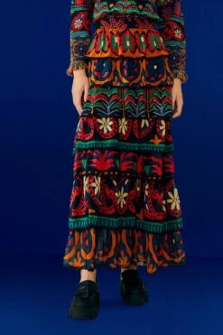 Farm Rio Black Night Sky Maxi Skirt 10 Farm Rio Black Night Sky Maxi Skirt -Farm Rio Store 303828 03