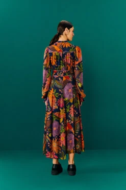 Farm Rio Navy Cool Macaw Midi Dress -Farm Rio Store 303830 04