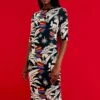 Farm Rio Toucans Wave Lenzing™ Ecovero™ Viscose Midi Dress -Farm Rio Store 303851 01