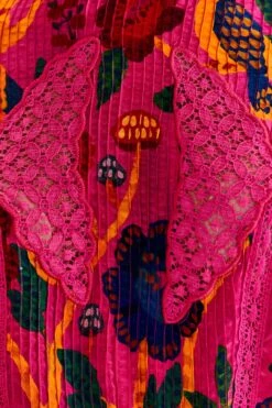 Farm Rio Pink Sweet Forest Blouse 10 Farm Rio Pink Sweet Forest Blouse -Farm Rio Store 303876 04