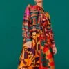 Farm Rio Graphic Scarves Shirtdress -Farm Rio Store 303921 01