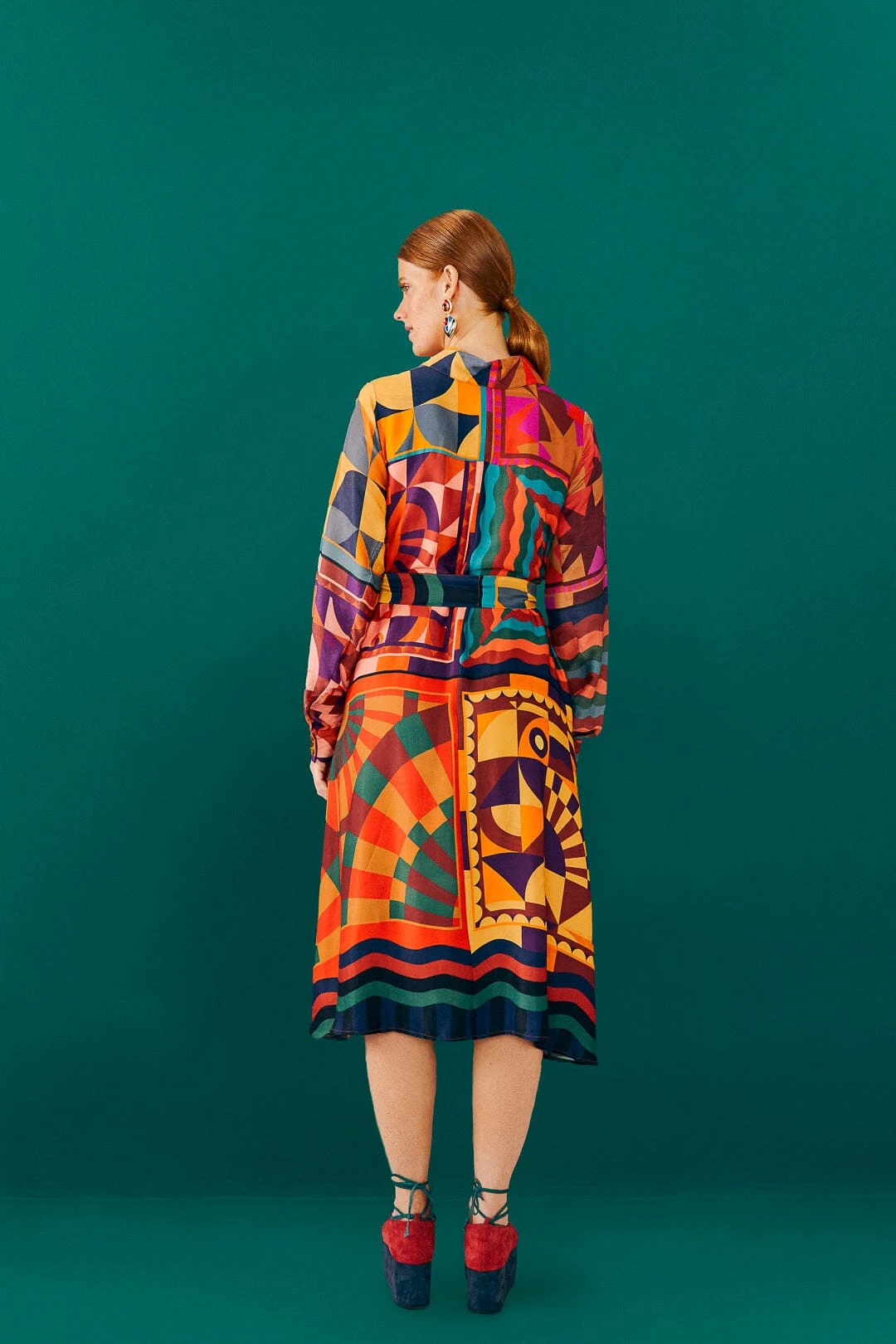 Farm Rio Graphic Scarves Shirtdress 4 Farm Rio Graphic Scarves Shirtdress - Image 2