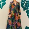 Farm Rio Navy Cool Macaw Maxi Dress -Farm Rio Store 303923 01