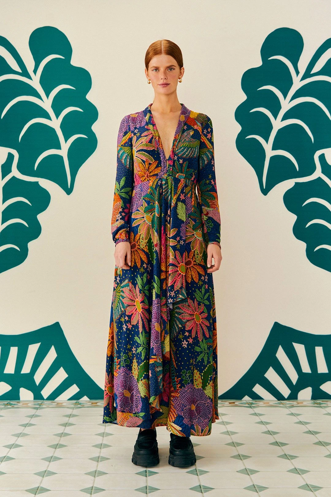 Farm Rio Navy Cool Macaw Maxi Dress 3 Farm Rio Navy Cool Macaw Maxi Dress - Image 2