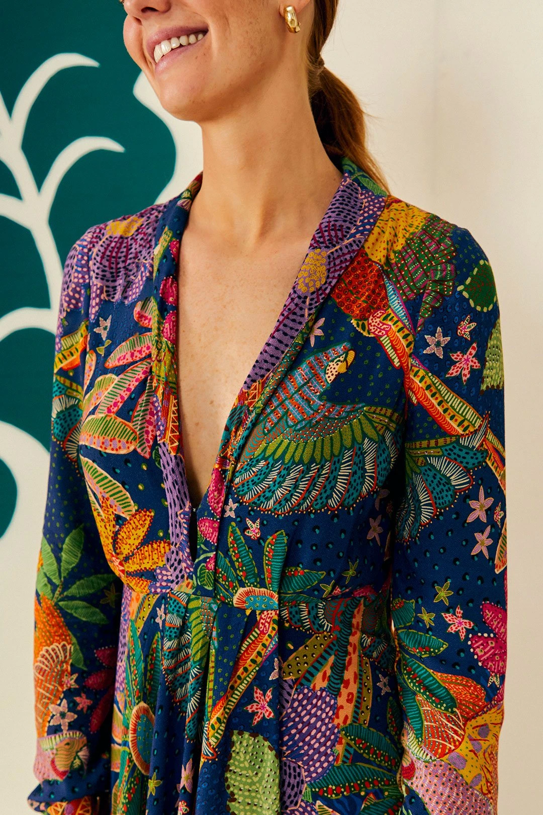 Farm Rio Navy Cool Macaw Maxi Dress 4 Farm Rio Navy Cool Macaw Maxi Dress - Image 3