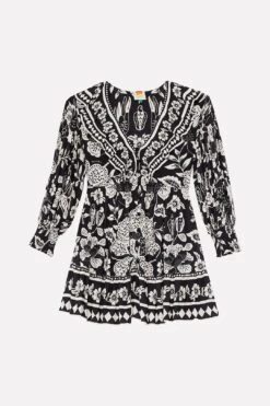 Farm Rio Black Graphic Floral Mini Dress -Farm Rio Store 303926 06