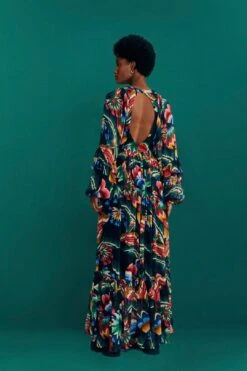 Farm Rio Black Chevron Forest Maxi Dress -Farm Rio Store 303935 04