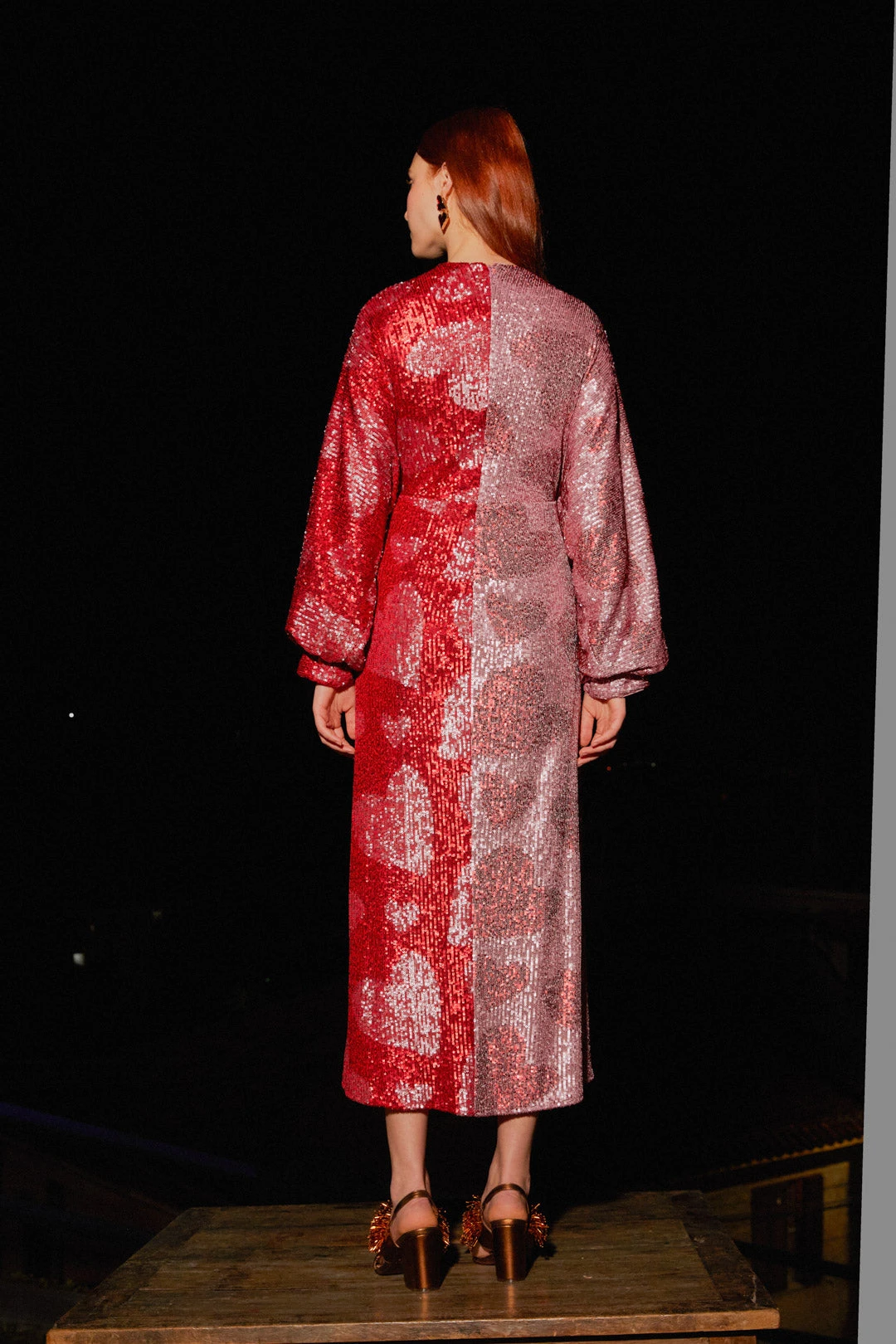 Farm Rio Hearts Sequin Midi Dress 4 Farm Rio Hearts Sequin Midi Dress - Image 2