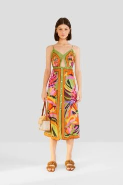 Farm Rio Toucans Scarf Lenzing™ Ecovero™ Viscose Midi Dress -Farm Rio Store 303966 04