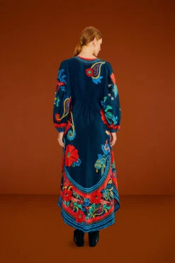 Farm Rio Blue Vintage Forest Midi Dress -Farm Rio Store 304135 04