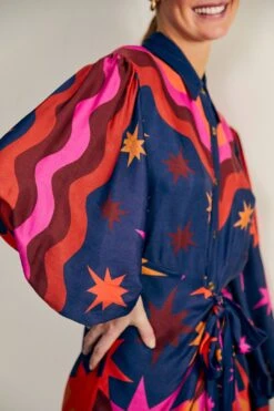 Farm Rio Graphic Scarves Lenzing™ Ecovero™ Viscose Midi Dress 10 Farm Rio Graphic Scarves Lenzing™ Ecovero™ Viscose Midi Dress -Farm Rio Store 304157 03