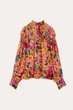 Farm Rio Yellow Floral Dream Blouse -Farm Rio Store 304566 06