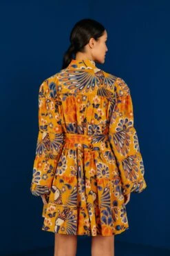 Farm Rio Yellow Pineapple Flowers Mini Dress -Farm Rio Store 304585 04