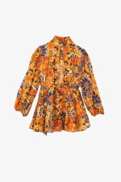 Farm Rio Yellow Pineapple Flowers Mini Dress -Farm Rio Store 304585 05