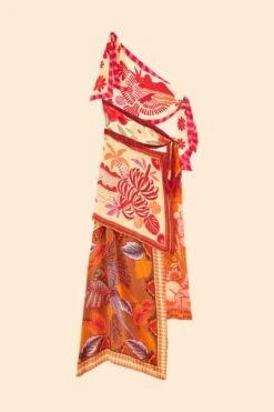 Farm Rio Forest Mixed Scarves Midi Dress -Farm Rio Store 305267 06