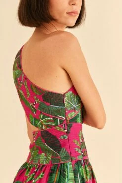 Farm Rio Pink Leaves Mini Dress -Farm Rio Store 305273 03 b7890770 e1f9 4446 a44f c4206c76ef10